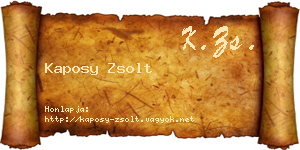 Kaposy Zsolt névjegykártya